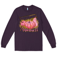 Plum breast cancer awareness Long Sleeve Tee - texasbilliewilder