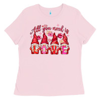 Bubblegum Pink all you need is love Ladies Tee - NancyCooperArtShop