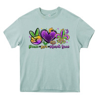 Arona peace love mardi gras Heavy Core Tee - MaliasSmallBusiness