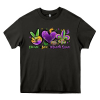 Asphalt peace love mardi gras Heavy Core Tee - MaliasSmallBusiness