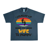 Midnight Navy I Leveled Up From Wife To Mommy Urban Heavy Tee - Bettercallsaul