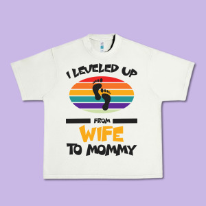 I Leveled Up From Wife To Mommy Urban Heavy Tee Designed By Bettercallsaul