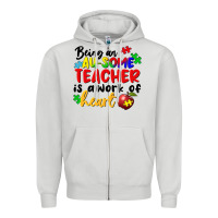 Dove Grey being an au some teacher is a work of the heart Zipper Hoodie - FaDigitalArtStudio