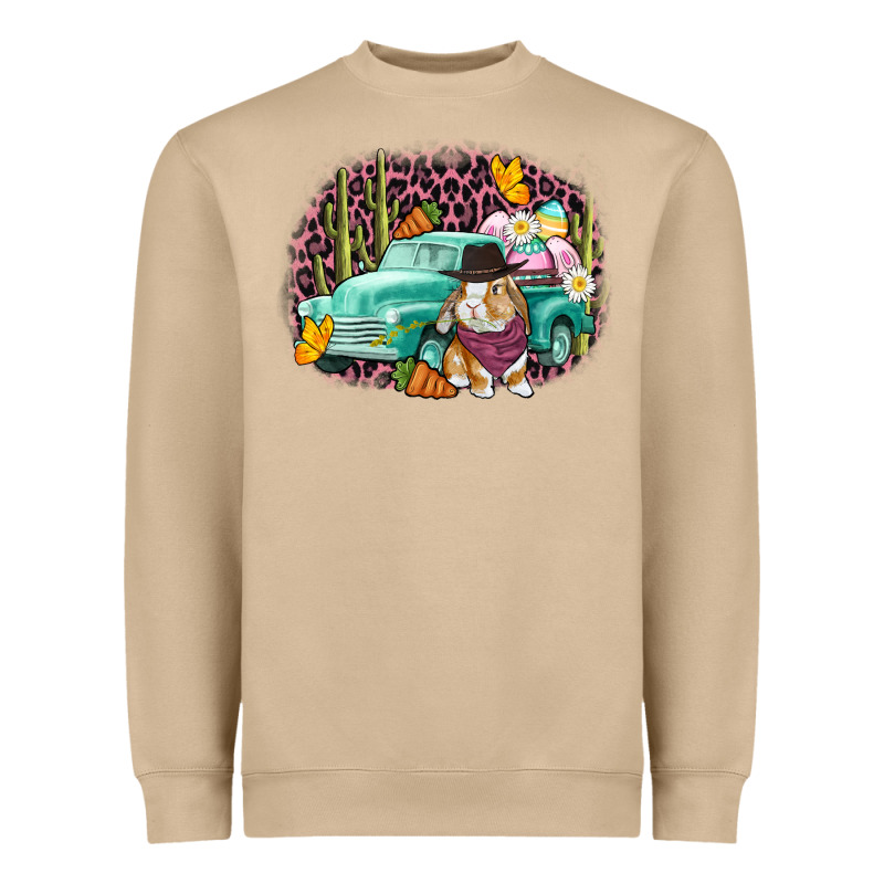 Western Rabbit Easter Day Heavyweight Sweatshirt by CowGirlArtShop | Teevron