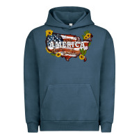 Pigment Midnight Navy usa map Urban Hoodie - Artiststas