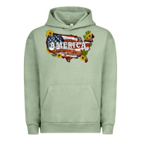 Pigment Oil Green usa map Urban Hoodie - Artiststas