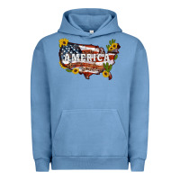Pigment Pebble Blue usa map Urban Hoodie - Artiststas