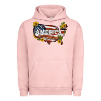 Pigment Salmon usa map Urban Hoodie - Artiststas