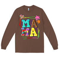 Chestnut Autism Mama Long Sleeve Tee - NancyCooperArtShop