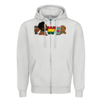 Dove Grey power juneteenth Zipper Hoodie - FaDigitalArtStudio