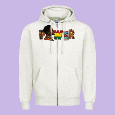 Power Juneteenth Zipper Hoodie Designed By Fadigitalartstudio