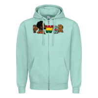 Seafoam power juneteenth Zipper Hoodie - FaDigitalArtStudio