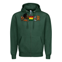 Sports Green power juneteenth Zipper Hoodie - FaDigitalArtStudio