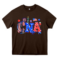Chocolate Brown 4th of july cna Heavy Core Tee - NancyCooperArtShop
