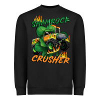 Black Shamrock crusher St. Patrick's Day Heavyweight Sweatshirt - CowGirlArtShop