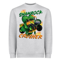 Heather Grey Shamrock crusher St. Patrick's Day Heavyweight Sweatshirt - CowGirlArtShop