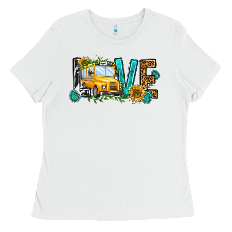School Bus Love Ladies Tee by NancyCooperArtShop | Teevron