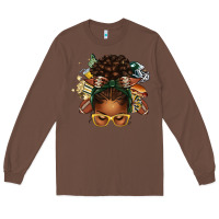 Chestnut american football afro messy bun Long Sleeve Tee - texasbilliewilder