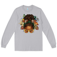 Moon Dust american football afro messy bun Long Sleeve Tee - texasbilliewilder