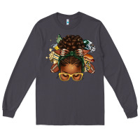 Smoke american football afro messy bun Long Sleeve Tee - texasbilliewilder