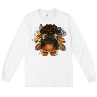 White american football afro messy bun Long Sleeve Tee - texasbilliewilder