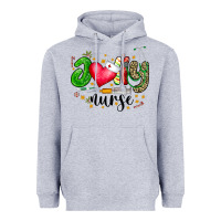 Heather Grey Jolly Nurse Black Heavyweight Hoodie - CowhideDigitalArt