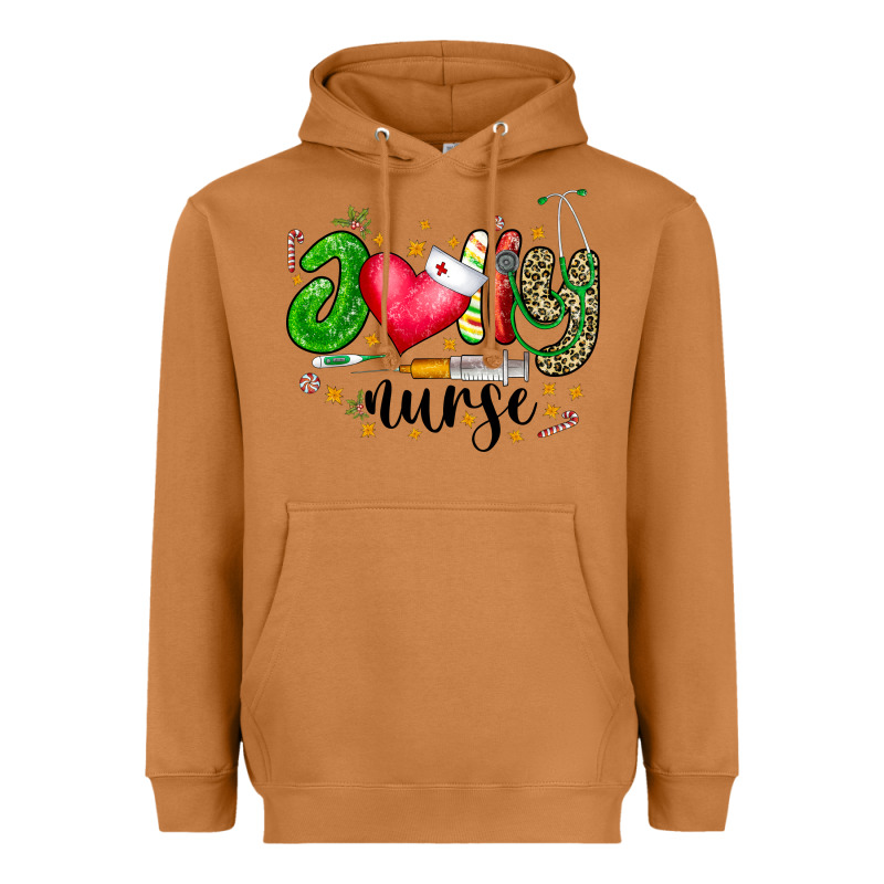 Jolly Nurse Black Heavyweight Hoodie by CowhideDigitalArt | Teevron