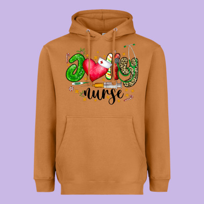 Jolly Nurse Black Heavyweight Hoodie Designed By Cowhidedigitalart
