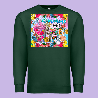 Summer Vibes With Sweet Tea Premium Sweatshirt Designed By Cowhidedigitalart