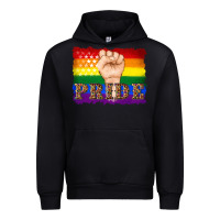 Black lgbtq  flag and hand pride Urban Hoodie - Artiststas