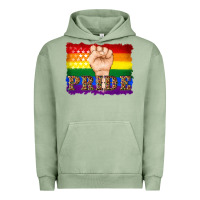 Pigment Oil Green lgbtq  flag and hand pride Urban Hoodie - Artiststas