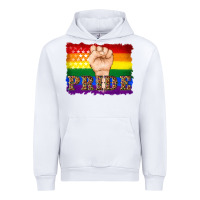 White lgbtq  flag and hand pride Urban Hoodie - Artiststas