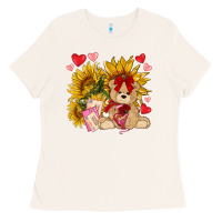 Bone valentines day sunflowers with bear hjf Ladies Tee - NancyCooperArtShop