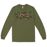 Army Green for the love of the game American football Long Sleeve Tee - Jasminsmagicworld