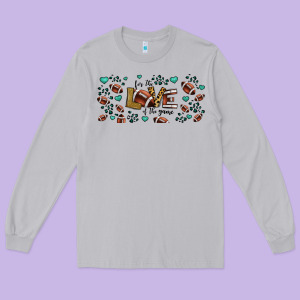 For The Love Of The Game American Football Long Sleeve Tee Designed By Jasminsmagicworld