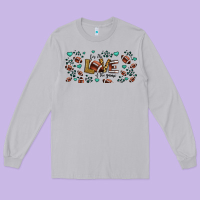 For The Love Of The Game American Football Long Sleeve Tee Designed By Jasminsmagicworld
