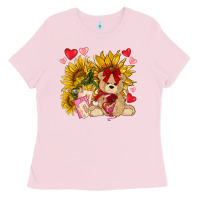 Valentines Day Sunflowers With Bear Hjf Ladies Tee | Teevron