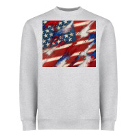 Heather Grey American flag glitter 4th of july Heavyweight Sweatshirt - CowGirlArtShop