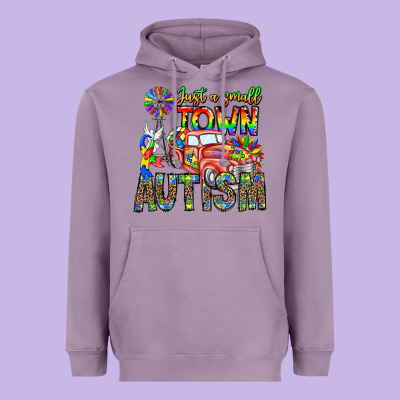 Just A Girl Small Town Autism Heavyweight Hoodie Designed By Cowhidedigitalart