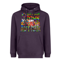 Plum Just a Girl Small Town Autism Heavyweight Hoodie - CowhideDigitalArt
