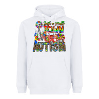 White Just a Girl Small Town Autism Heavyweight Hoodie - CowhideDigitalArt