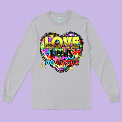 Love Needs No Words Long Sleeve Tee Designed By Nancycooperartshop