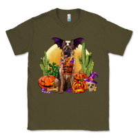 Army Green Halloween german shepherd Classic Tee - RanaPortraitStore