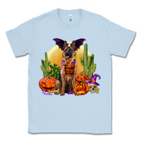 Dusty Blue Halloween german shepherd Classic Tee - RanaPortraitStore
