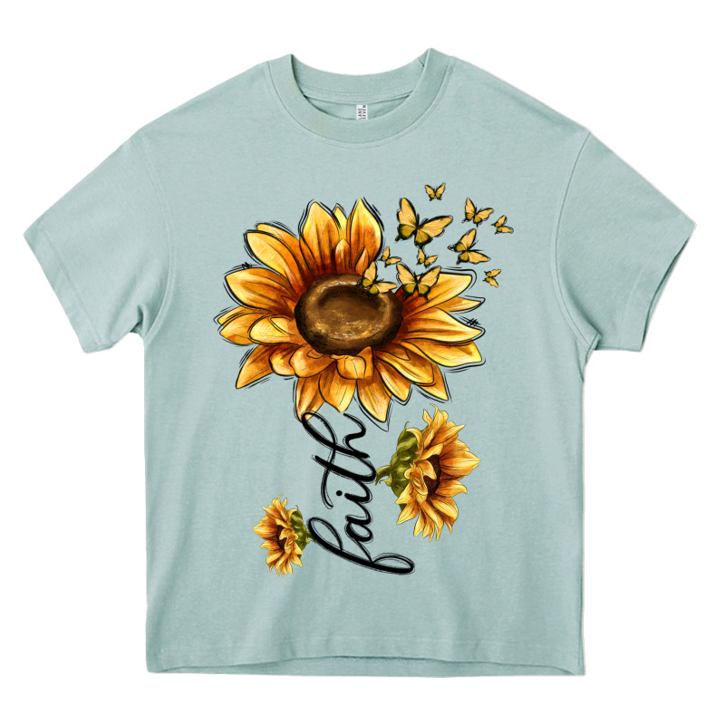 Faith Sunflower Heavy Core Tee by MaliasSmallBusiness | Teevron