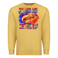 Antique Gold You Look Like 4th of july makes me hot dog want a Premium Sweatshirt - CowhideDigitalArt