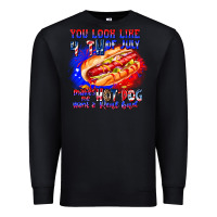 Black You Look Like 4th of july makes me hot dog want a Premium Sweatshirt - CowhideDigitalArt