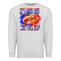 Dove Grey You Look Like 4th of july makes me hot dog want a Premium Sweatshirt - CowhideDigitalArt