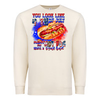 Sandshell You Look Like 4th of july makes me hot dog want a Premium Sweatshirt - CowhideDigitalArt