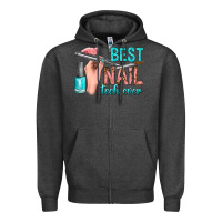 Charcoal Heather best nail tech ever bbs Zipper Hoodie - BundleAndBundleShop